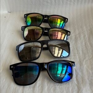 Black Sunglasses with Rainbow Lenses lot of 4